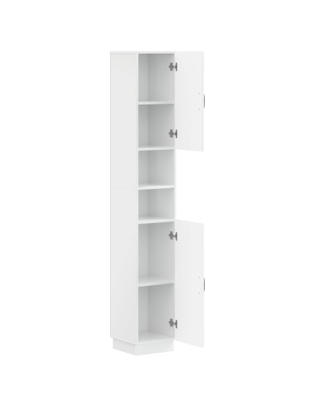 Armadio da Bagno con Ripiano Aperto HOORN Bianco Lucido