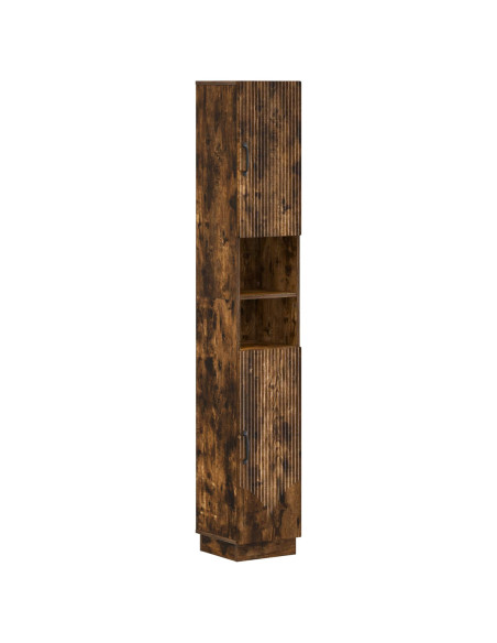 Armadio da Bagno con Ripiano Aperto HOORN Rovere Fumo