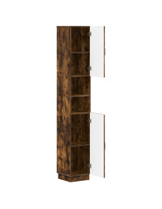 Armadio da Bagno con Ripiano Aperto HOORN Rovere Fumo 2