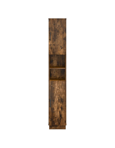 Armadio da Bagno con Ripiano Aperto HOORN Rovere Fumo