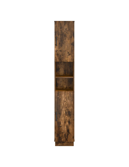 Armadio da Bagno con Ripiano Aperto HOORN Rovere Fumo