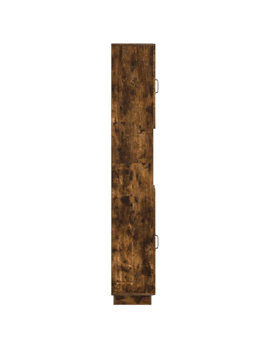 Armadio da Bagno con Ripiano Aperto HOORN Rovere Fumo
