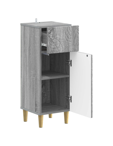 Mobiletto da Bagno DELFT Sonoma grigio 30 x 31 x 80 cm