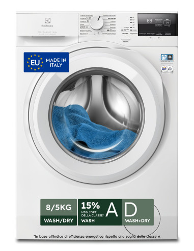 Electrolux EW7W285W Lavasciuga 700 SteamCare 8 kg
