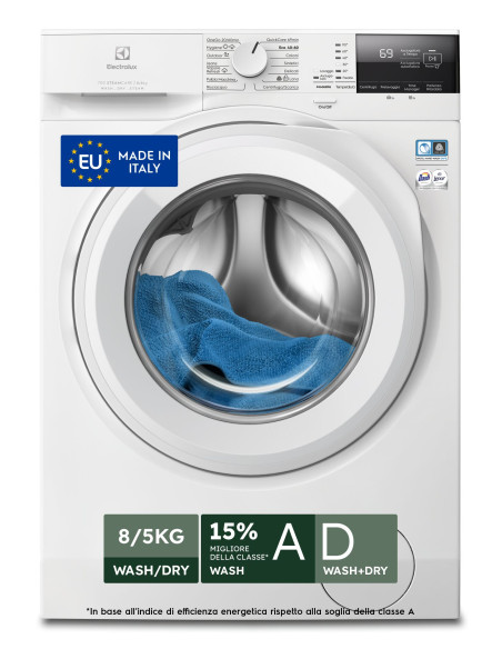 Electrolux EW7W285W Lavasciuga 700 SteamCare 8 kg