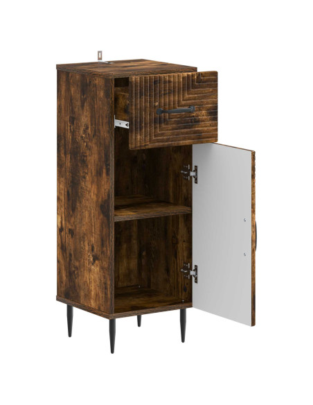 Mobiletto da Bagno HAARLEM Rovere Fumo 30 x 31 x 80 cm