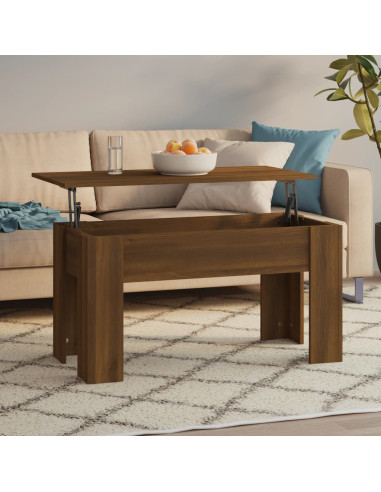 Tavolino Salotto Rovere Marrone 101x49x52 cm Legno Multistrato