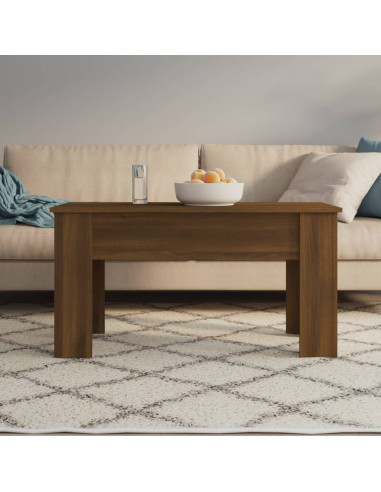 Tavolino Salotto Rovere Marrone 101x49x52 cm Legno Multistrato