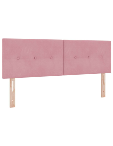 Letto con contenitore LED e materasso Rosa 140 x 200 cm Velluto
