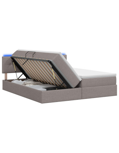 Letto con contenitore LED e materasso Tortora 180 x 200 cm