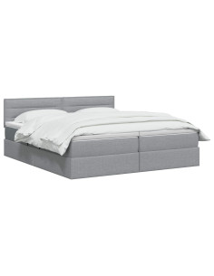 Letto con contenitore LED e materasso Grigio Chiaro 2