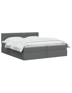 Letto con contenitore LED e materasso Grigio Scuro 200 x 200 cm 2