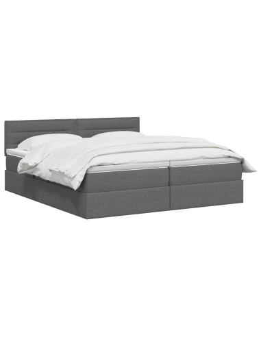 Letto con contenitore LED e materasso Grigio Scuro 200 x 200 cm