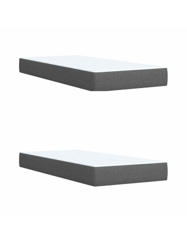 Letto con contenitore LED e materasso Grigio Scuro 200 x 200 cm