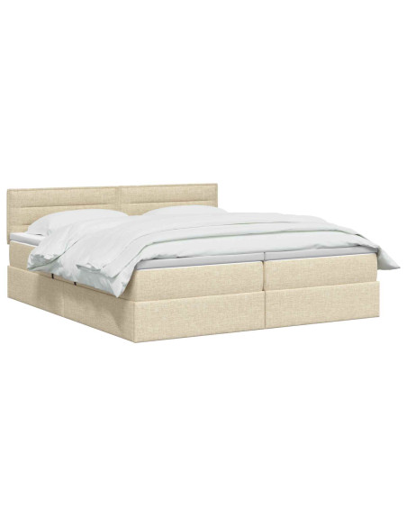 Letto con contenitore LED e materasso Crema 200 x 200 cm