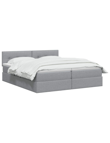 Letto con contenitore LED e materasso Grigio Chiaro