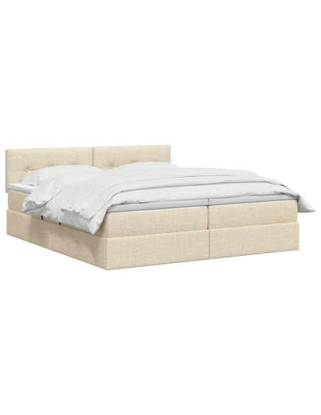 Letto con contenitore LED e materasso Crema 180 x 200 cm