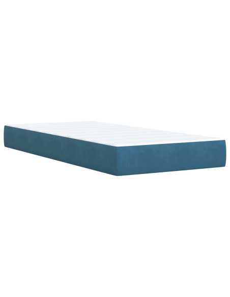 Letto con contenitore LED e materasso Blu Scuro 90 x 190 cm