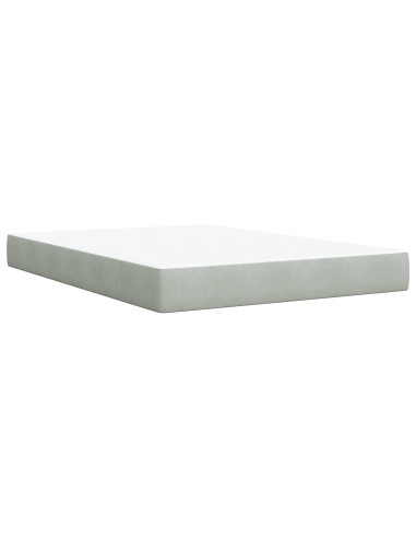 Letto con contenitore LED e materasso Grigio Chiaro