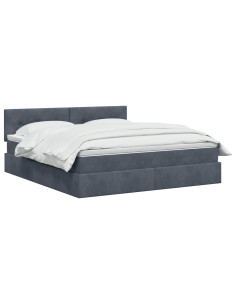 Letto con contenitore LED e materasso Grigio Scuro 160 x 200 cm 2