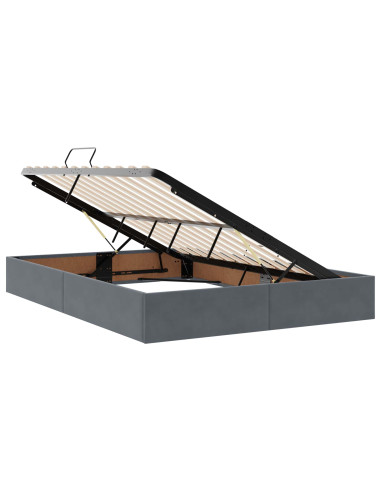 Letto con contenitore LED e materasso Grigio Scuro 160 x 200 cm