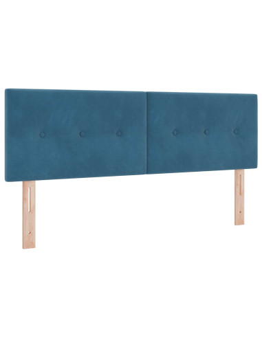 Letto con contenitore LED e materasso Blu Scuro 160 x 200 cm
