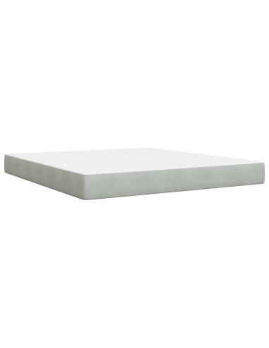 Letto con contenitore LED e materasso Grigio Chiaro