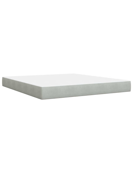 Letto con contenitore LED e materasso Grigio Chiaro