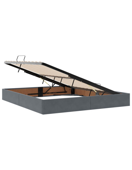 Letto con contenitore LED e materasso Grigio Scuro 180 x 200 cm