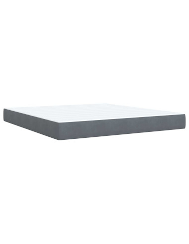 Letto con contenitore LED e materasso Grigio Scuro 180 x 200 cm