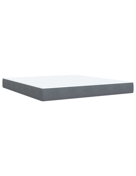Letto con contenitore LED e materasso Grigio Scuro 180 x 200 cm