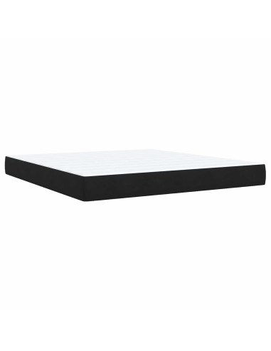 Letto con contenitore LED e materasso Nero 180 x 200 cm Velluto