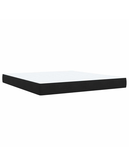 Letto con contenitore LED e materasso Nero 180 x 200 cm Velluto