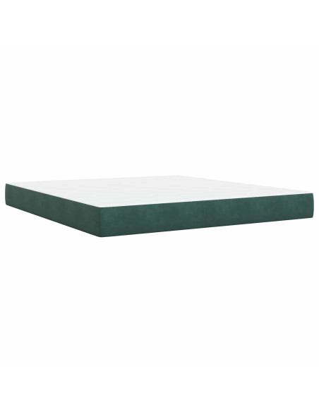 Letto con contenitore LED e materasso Verde Scuro 180 x 200 cm