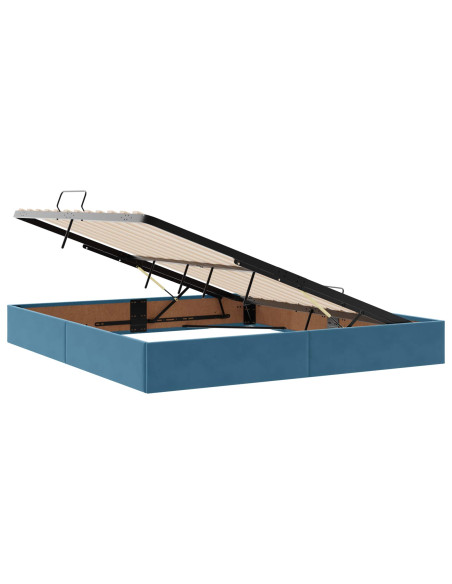 Letto con contenitore LED e materasso Blu Scuro 180 x 200 cm