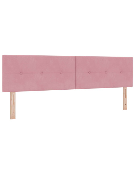 Letto con contenitore LED e materasso Rosa 180 x 200 cm Velluto