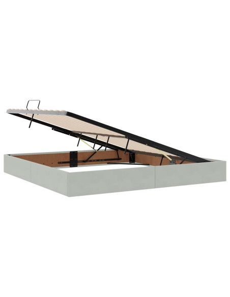 Letto con contenitore LED e materasso Grigio Chiaro