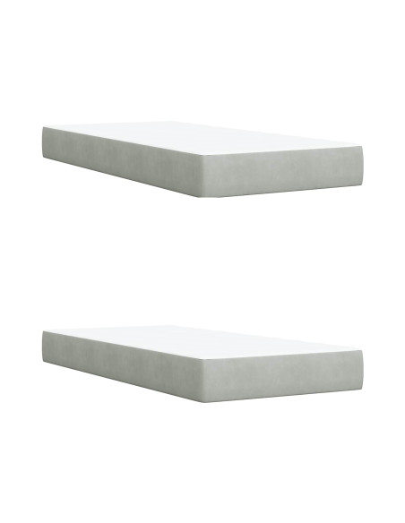 Letto con contenitore LED e materasso Grigio Chiaro