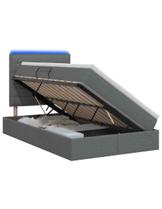 Letto con contenitore LED e materasso Grigio Scuro 120 x 200 cm