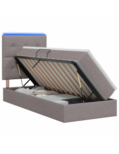 Letto con contenitore LED e materasso Tortora 90 x 190 cm