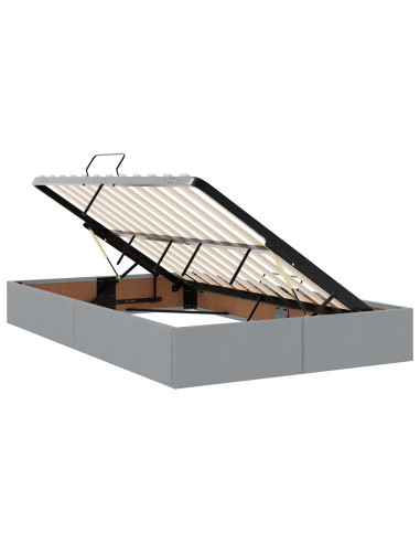 Letto con contenitore LED e materasso Grigio Chiaro