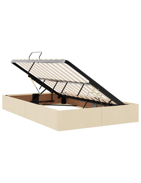Letto con contenitore LED e materasso Crema 120 x 200 cm