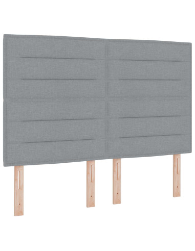 Letto con contenitore LED e materasso Grigio Chiaro