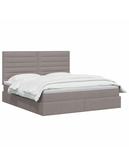 Letto con contenitore LED e materasso Tortora 140 x 200 cm