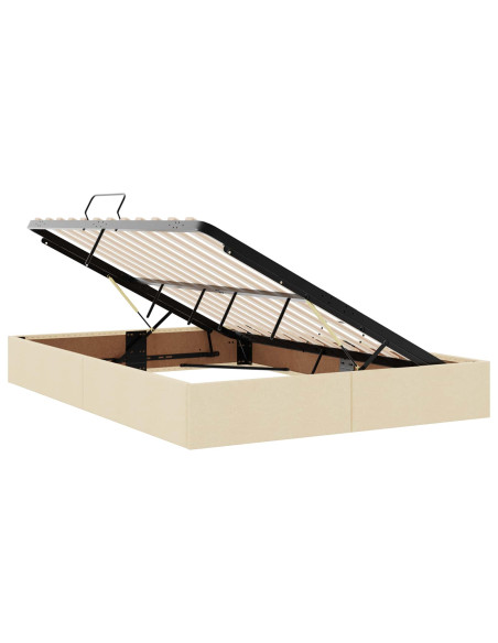 Letto con contenitore LED e materasso Crema 140 x 200 cm