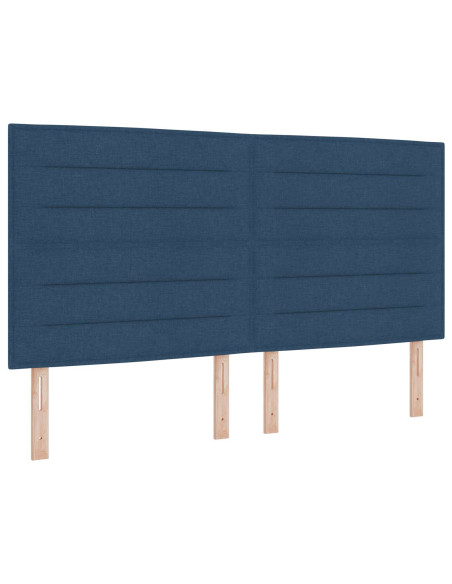 Letto con contenitore LED e materasso Blu 140 x 200 cm Tessuto