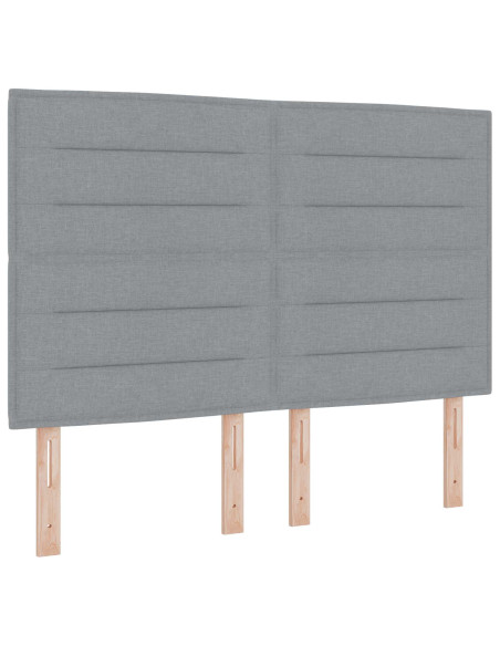 Letto con contenitore LED e materasso Grigio Chiaro