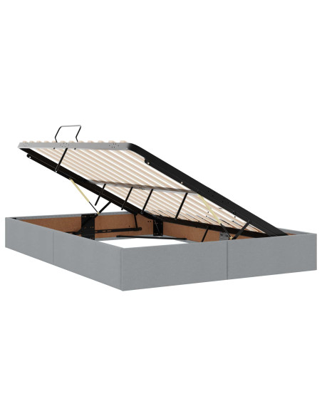 Letto con contenitore LED e materasso Grigio Chiaro