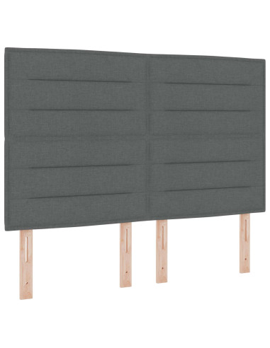 Letto con contenitore LED e materasso Grigio Scuro 160 x 200 cm