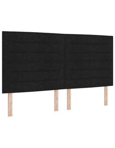 Letto con contenitore LED e materasso Nero 180 x 200 cm Tessuto